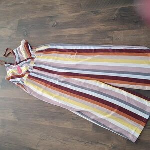NWT Xhiliration Spaghetti Strapped Long Striped Jumper/ Romper with Side Pockets
